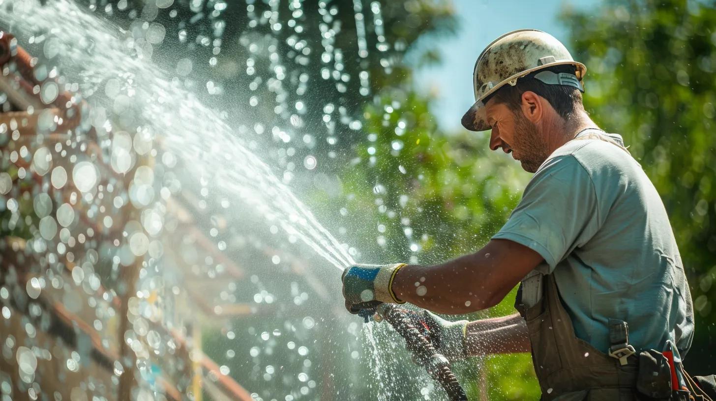 a man working on a sprinkler system